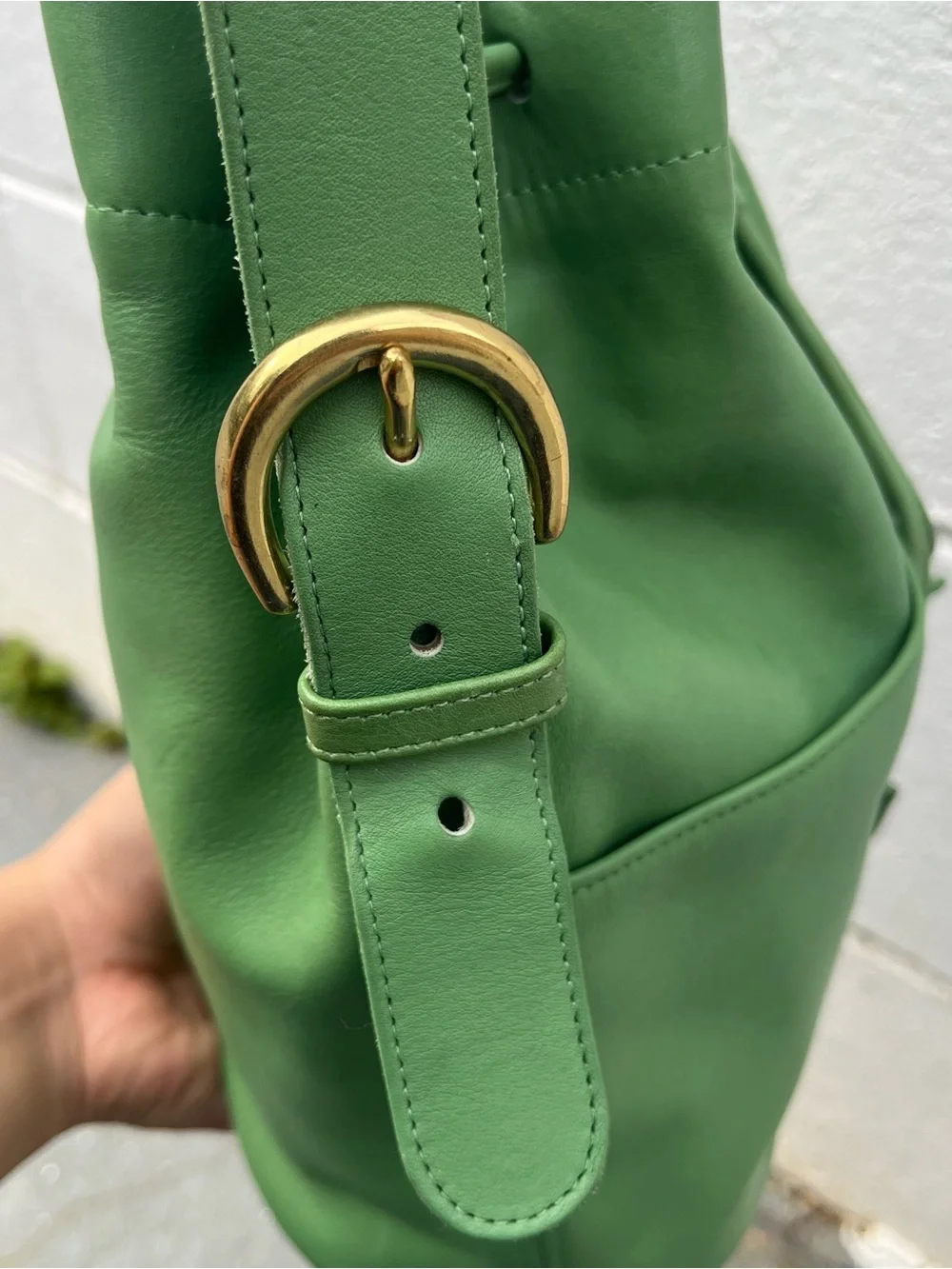 π Vintage 4151 Green Leaf Coach Thompson Drawstring Bucket Bag π - Picture 11 of 14